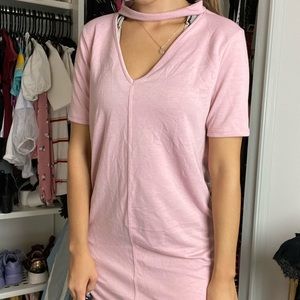 T shirt dress with built in choker